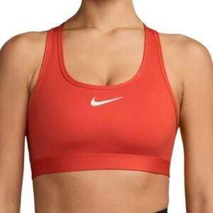 Nike Medium Support Swoosh Sports Bra Terracotta Red Size: Medium